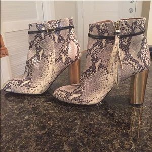 TopShop Snakeskin and gold booties NWT